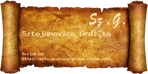 Sztojanovics Gréta névjegykártya